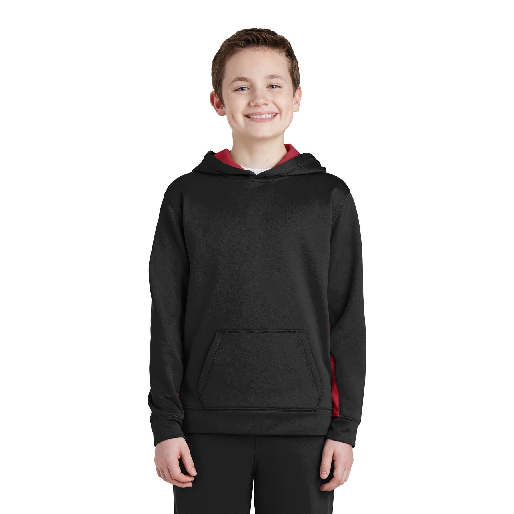 Sport-Tek-Sport-Tek® Youth Sport-Wick® Fleece Colorblock Hooded Pullover. YST235-MedTech-2